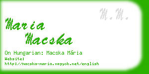 maria macska business card